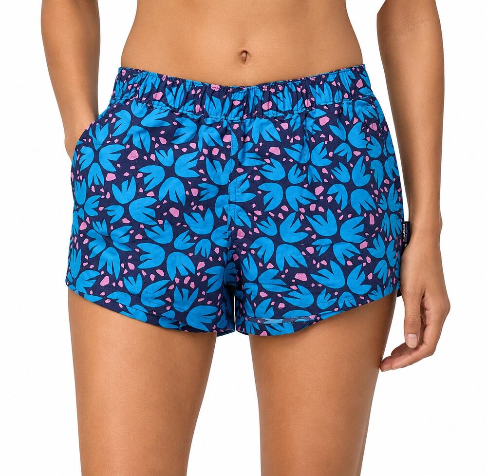 Patagonia Baggies Floral Shorts Blue Pink Small